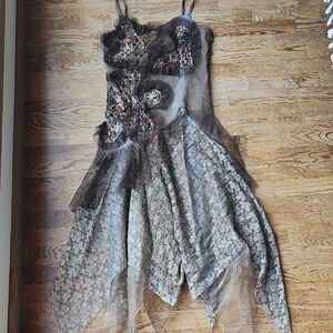 (M) Jensato Elegant Denim Fairy Ballet Steampunk Lacey Tulle Original Eclectic